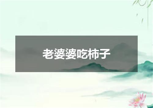 老婆婆吃柿子