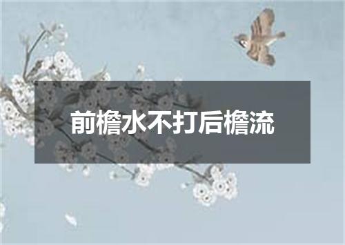 前檐水不打后檐流