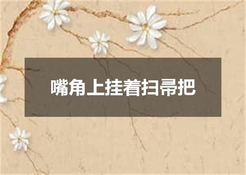 嘴角上挂着扫帚把