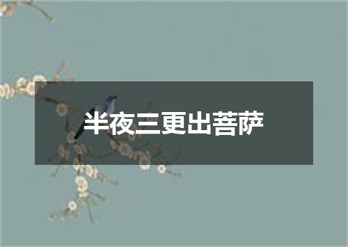 半夜三更出菩萨
