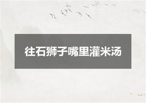 往石狮子嘴里灌米汤