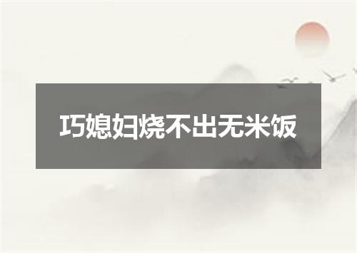 巧媳妇烧不出无米饭