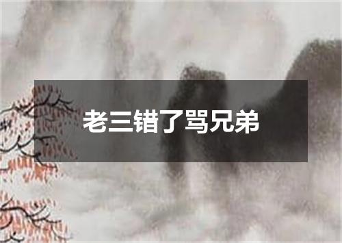 老三错了骂兄弟