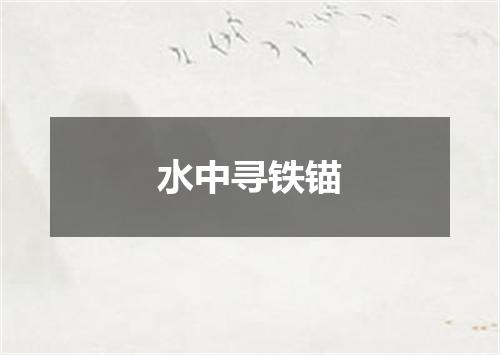 水中寻铁锚