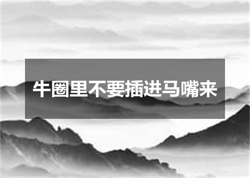 牛圈里不要插进马嘴来