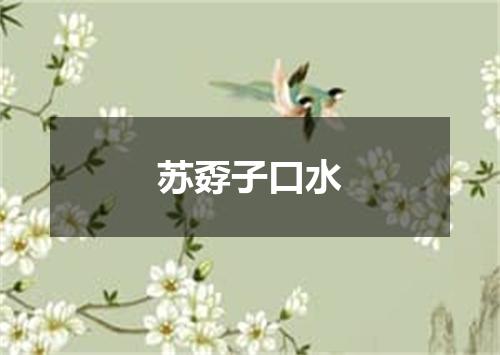 苏孬子口水