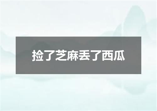 捡了芝麻丢了西瓜