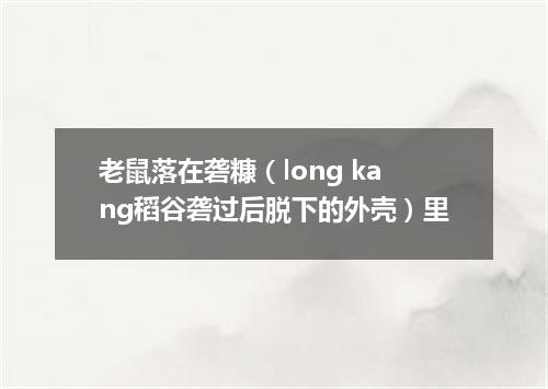 老鼠落在砻糠（long kang稻谷砻过后脱下的外壳）里
