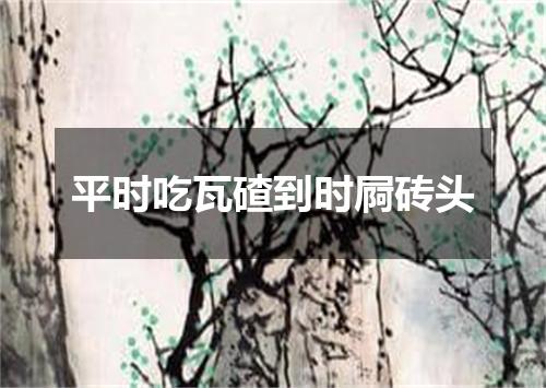 平时吃瓦碴到时屙砖头