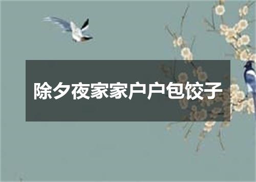 除夕夜家家户户包饺子