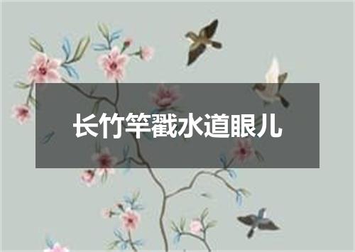 长竹竿戳水道眼儿