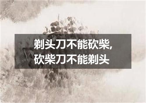 剃头刀不能砍柴,砍柴刀不能剃头