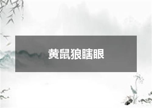 黄鼠狼瞎眼