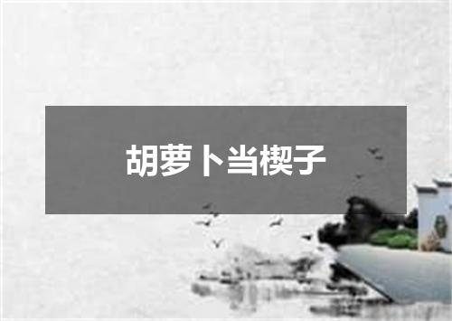 胡萝卜当楔子