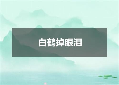 白鹤掉眼泪
