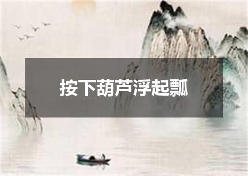 按下葫芦浮起瓢