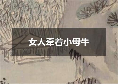 女人牵着小母牛