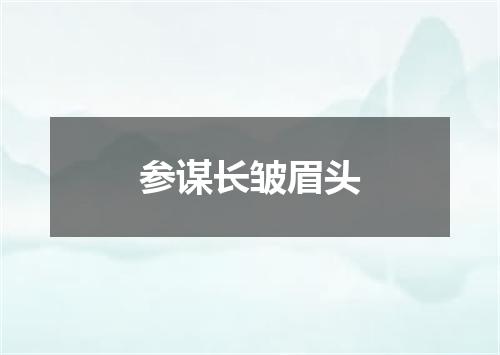 参谋长皱眉头