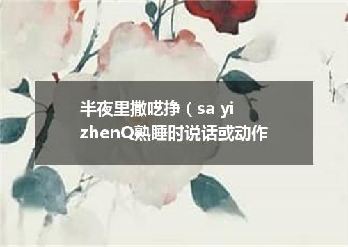 半夜里撒呓挣（sa yi zhenQ熟睡时说话或动作