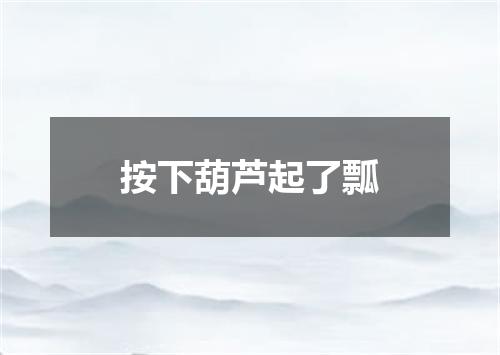 按下葫芦起了瓢