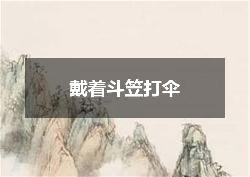 戴着斗笠打伞