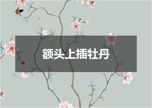 额头上插牡丹