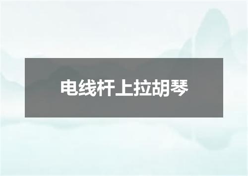 电线杆上拉胡琴