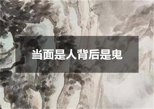 当面是人背后是鬼