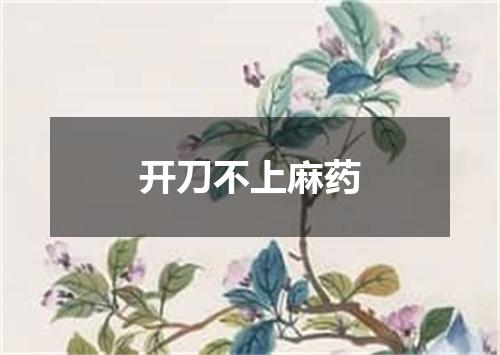开刀不上麻药