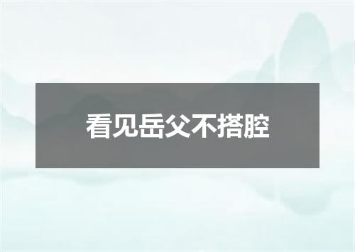看见岳父不搭腔