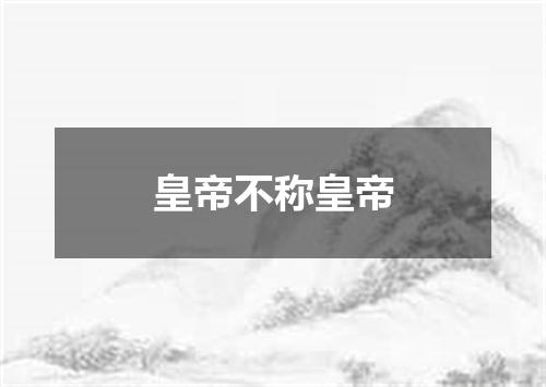 皇帝不称皇帝