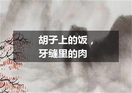 胡子上的饭，牙缝里的肉