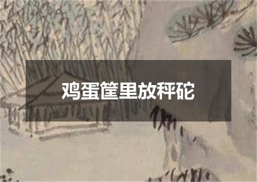 鸡蛋筐里放秤砣