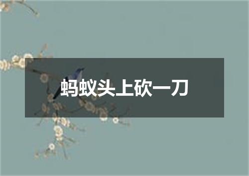 蚂蚁头上砍一刀