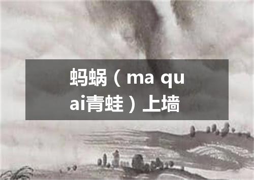 蚂蜗（ma quai青蛙）上墙