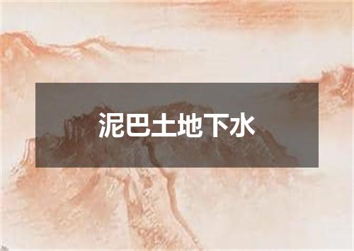 泥巴土地下水