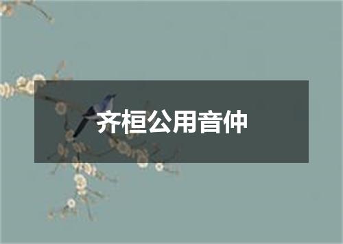 齐桓公用音仲