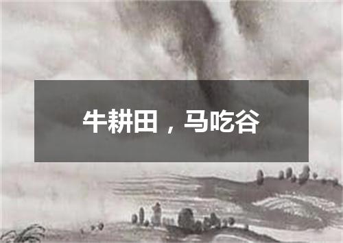 牛耕田，马吃谷