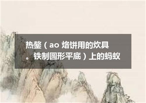 热鏊（ao 烙饼用的炊具。铁制圆形平底）上的蚂蚁
