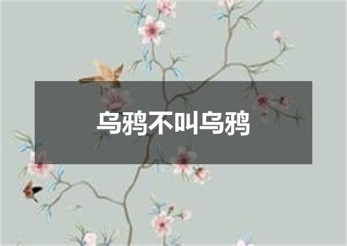 乌鸦不叫乌鸦