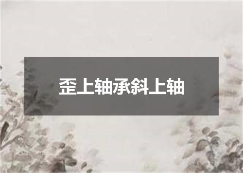 歪上轴承斜上轴