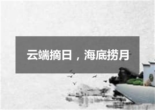 云端摘日，海底捞月