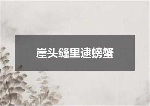 崖头缝里逮螃蟹