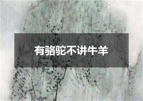 有骆驼不讲牛羊