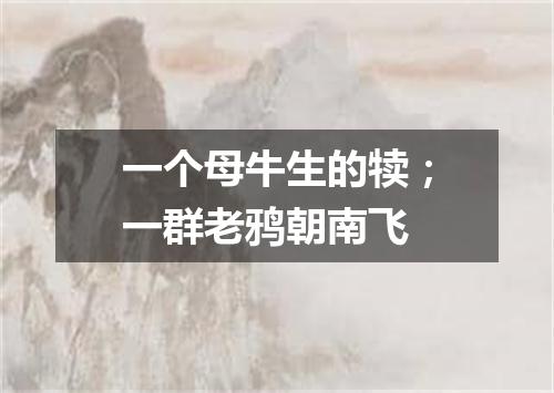 一个母牛生的犊；一群老鸦朝南飞