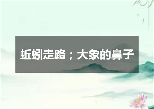 蚯蚓走路；大象的鼻子