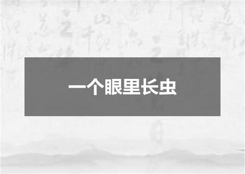 一个眼里长虫