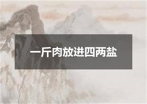 一斤肉放进四两盐