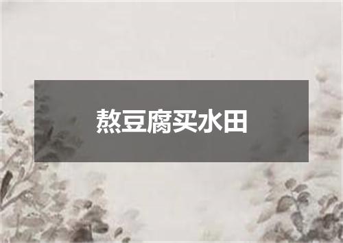 熬豆腐买水田
