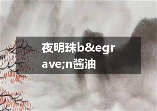 夜明珠bèn酱油